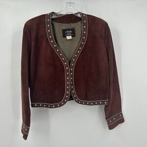 Arella Womens Vintage Suede Jacket Size S Western Boho Studded Old Money Cowgirl